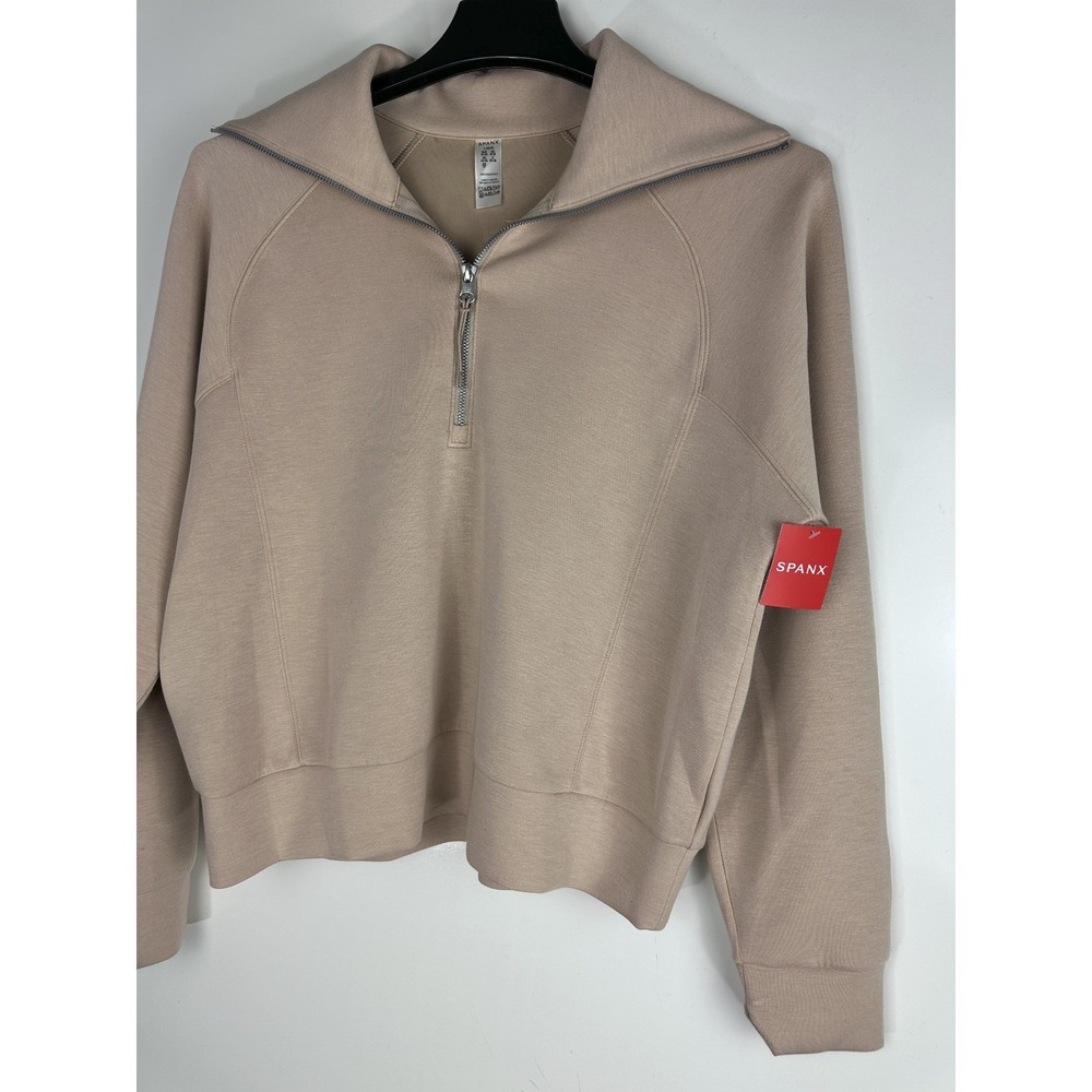 NWT SPANX AirEssentials Half Zip Sweatshirt Women's Large Coastal Pullover Lunar - Picture 4 of 10